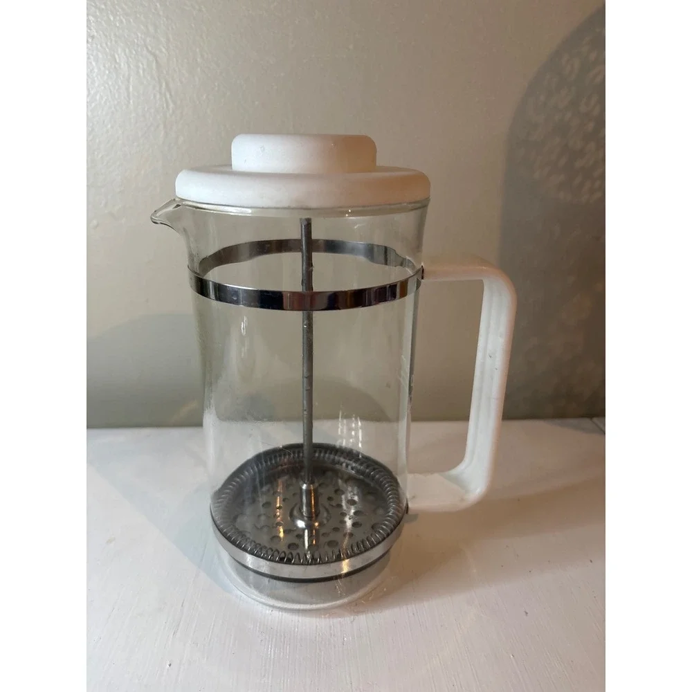 Bodum French Press Coffee Maker 34oz White Clear Glass Chrome Excel 8 Cup